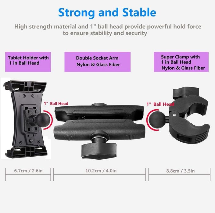 Uchwyt rowerowy na tablet iPad – regulowany 360°