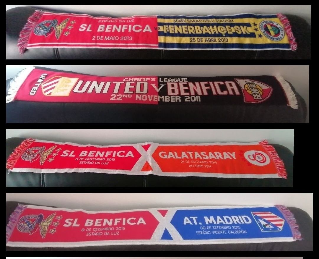 Cachecóis Benfica, Belenenses, Sporting, Porto, Carlsberg, Sagres