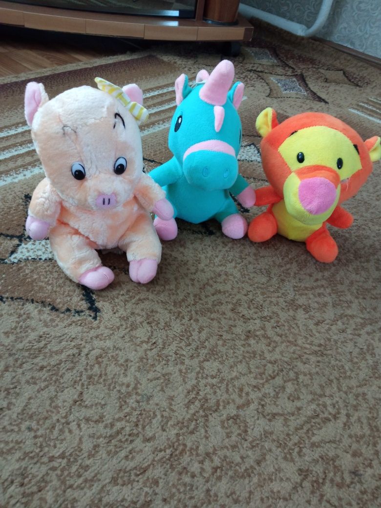 Мягкие детские игрушки, свинка - кошелек, черепашка подушка