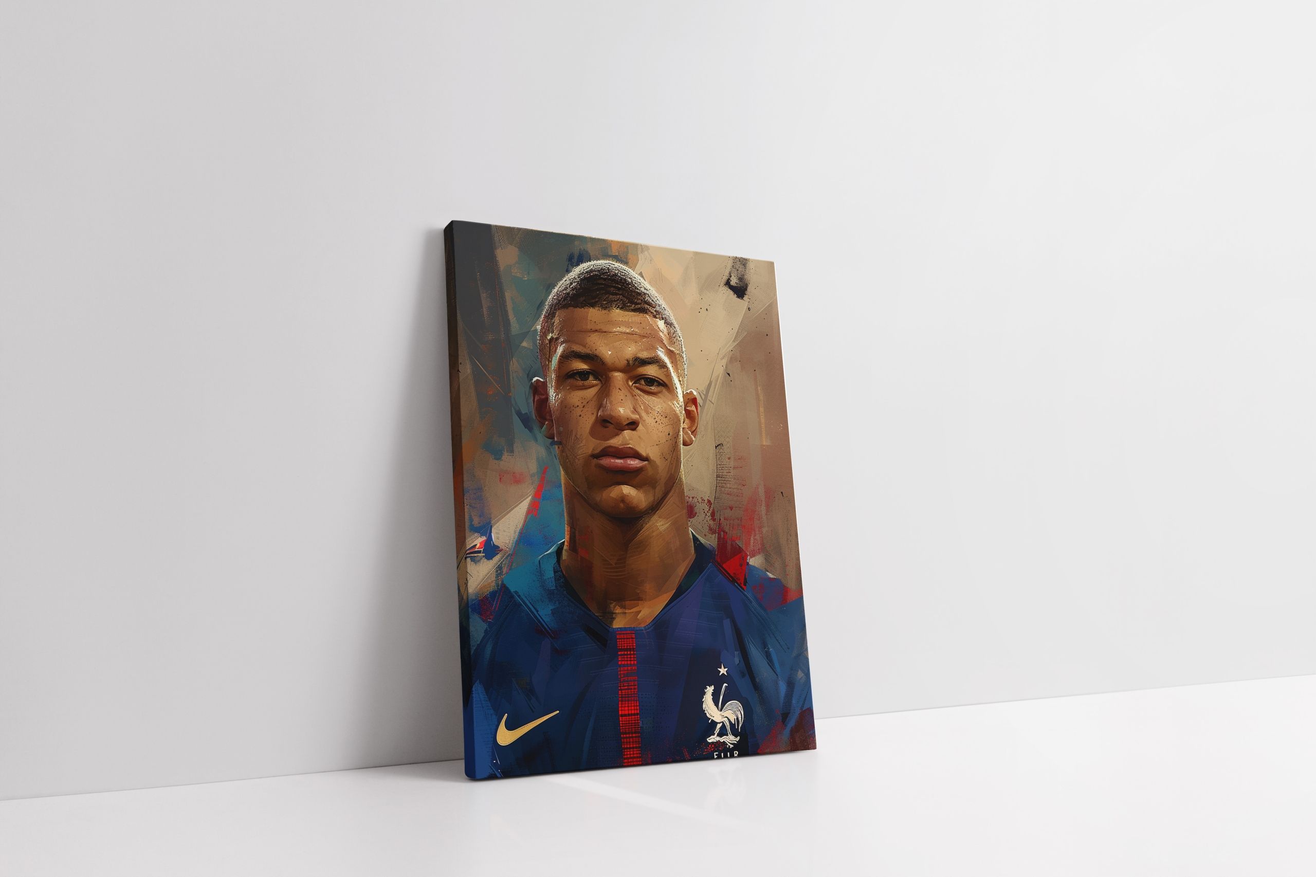 Nowoczesny Portret Kylian Mbappé na Płótnie 90x120 cm do Wnętrz