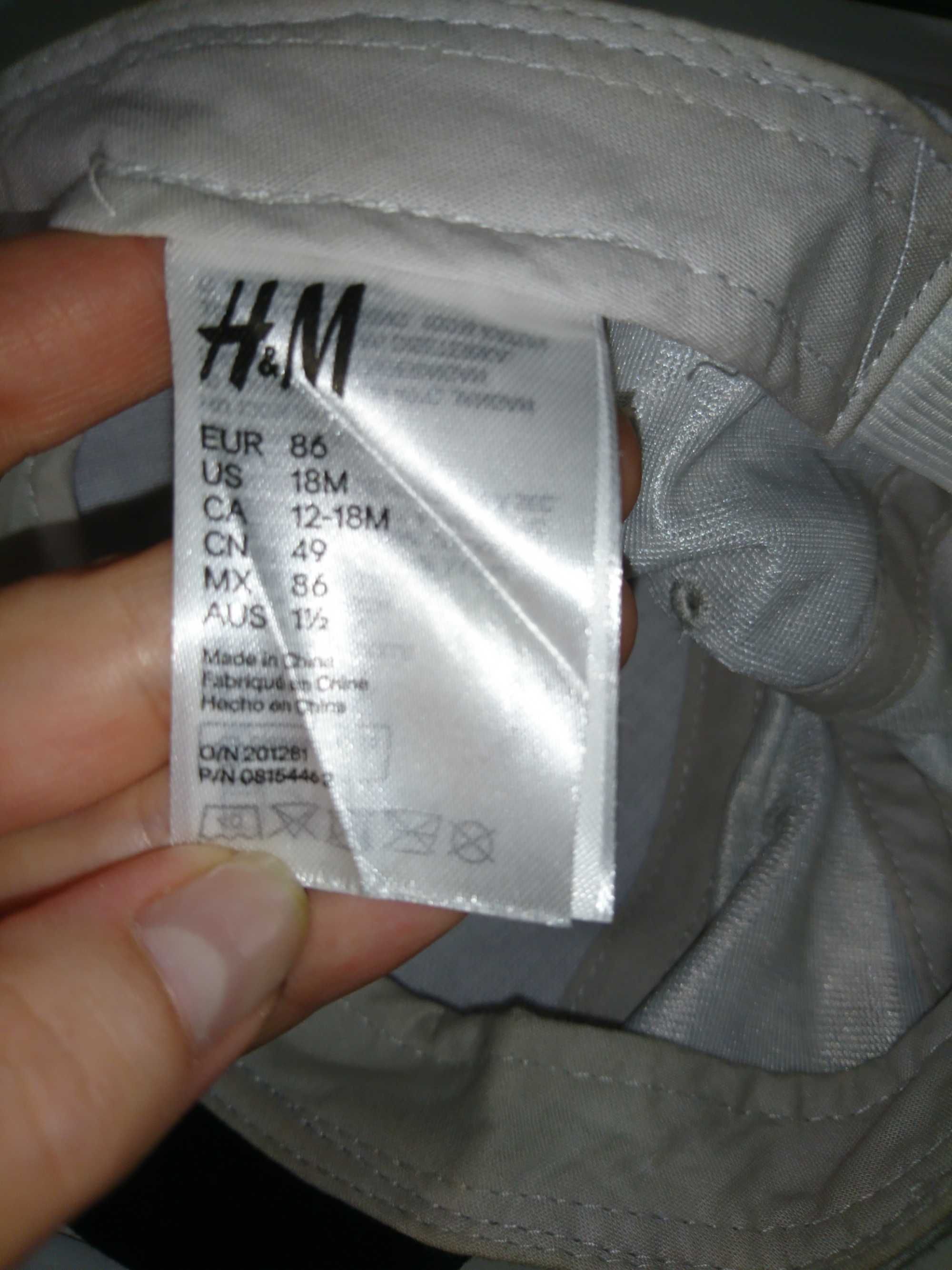 Детская соломенная шляпа H&M 4-6 месяцев, кепка H&M 12-18 месяцев