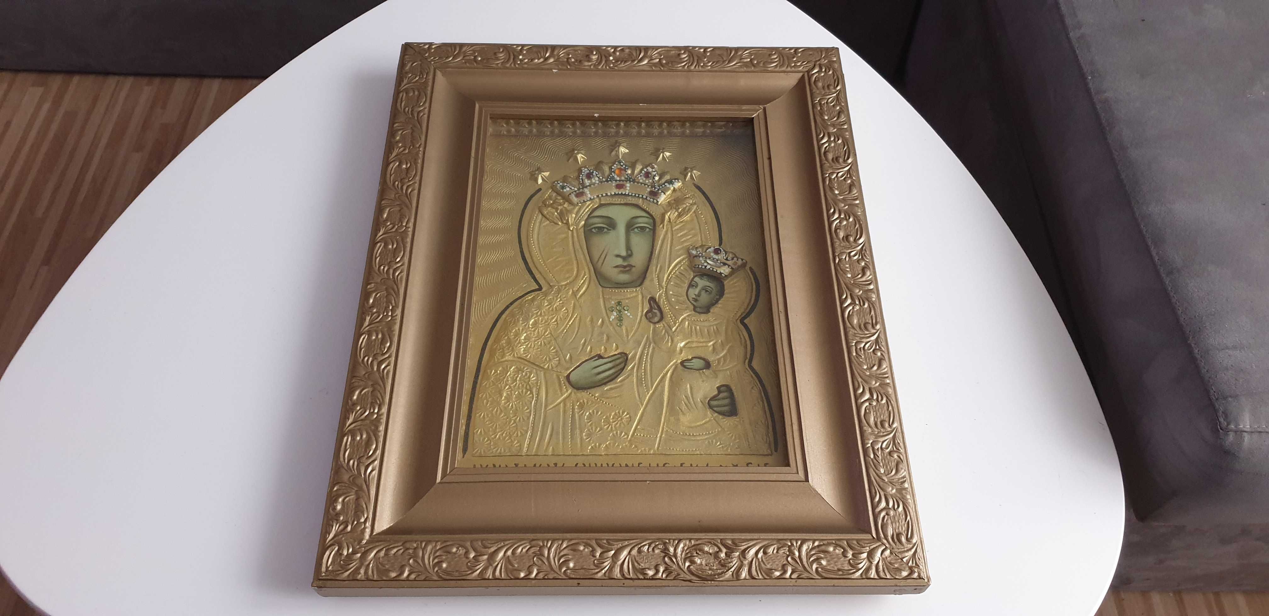 Starocie z Gdyni - Dewocjonalia - obraz Matki Boskiej złocony