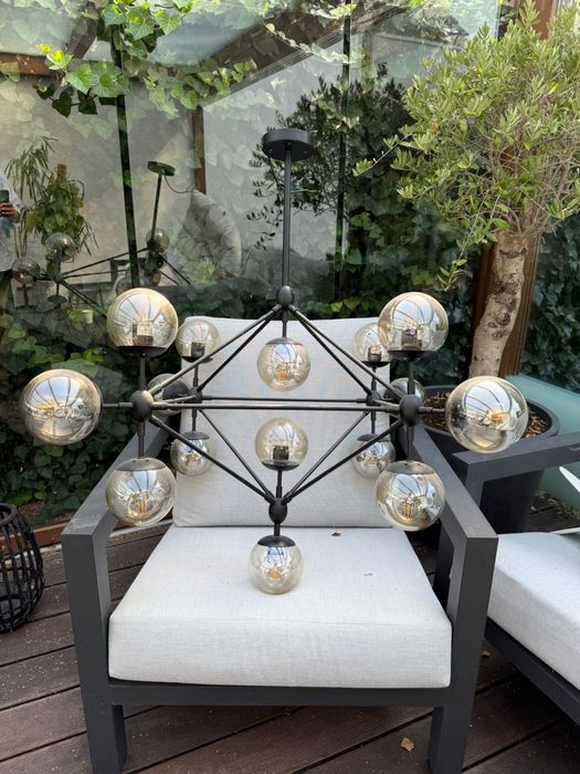 Żyrandol/ lampa wisząca z 15 kulami