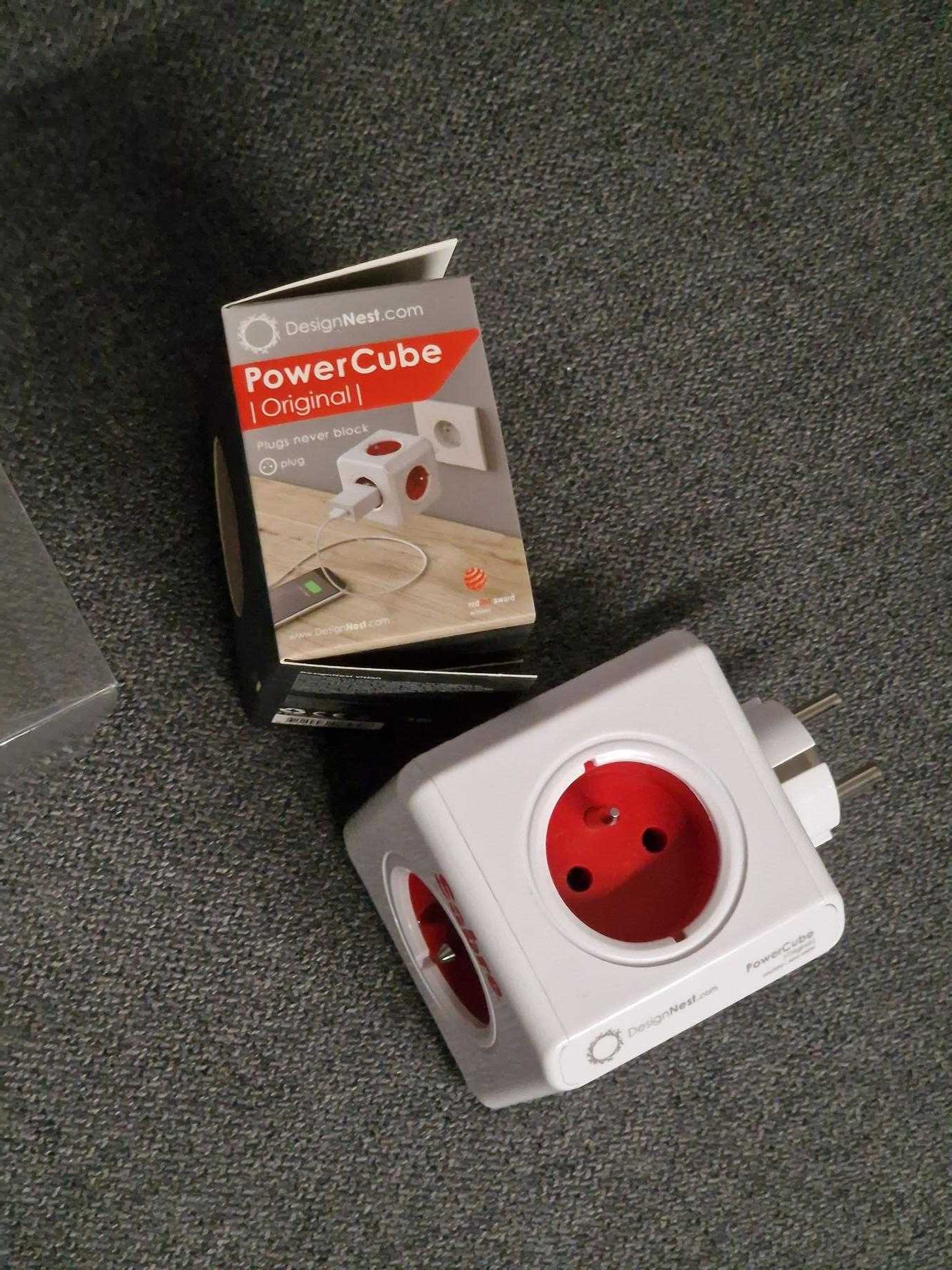 PowerCube Original, rozgałęźnik 5 gniazd czerwony