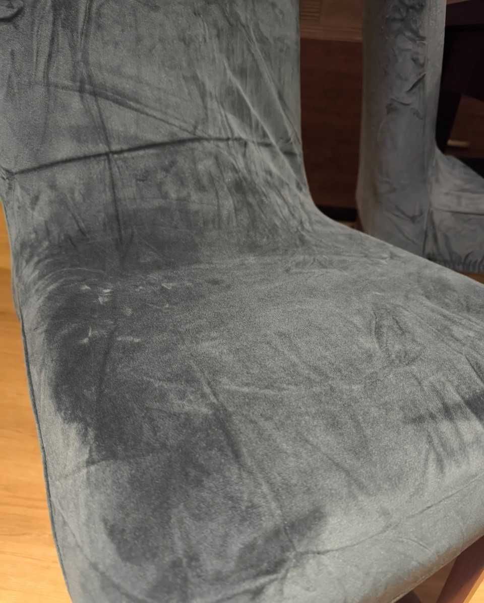 Zestaw 4szt Nowe Pokrowce Na Krzesło Welurowe Uniwersalny Szare