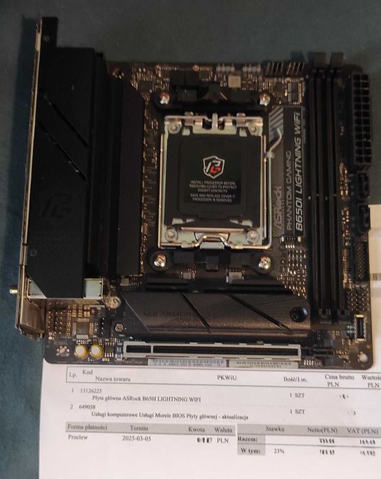 Płyta główna ASRock Phantom Gaming B650I Lightning Wi-Fi ITX Gwarancja