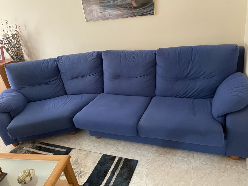 Sofa de Canto em Tecido Azulao