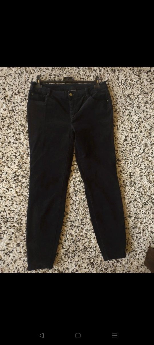 Damskie spodnie czarne sztruksowe chinosy M