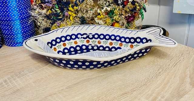 Ceramika Bolesławiec. Talerz półmisek ryba 35 cm (14534)