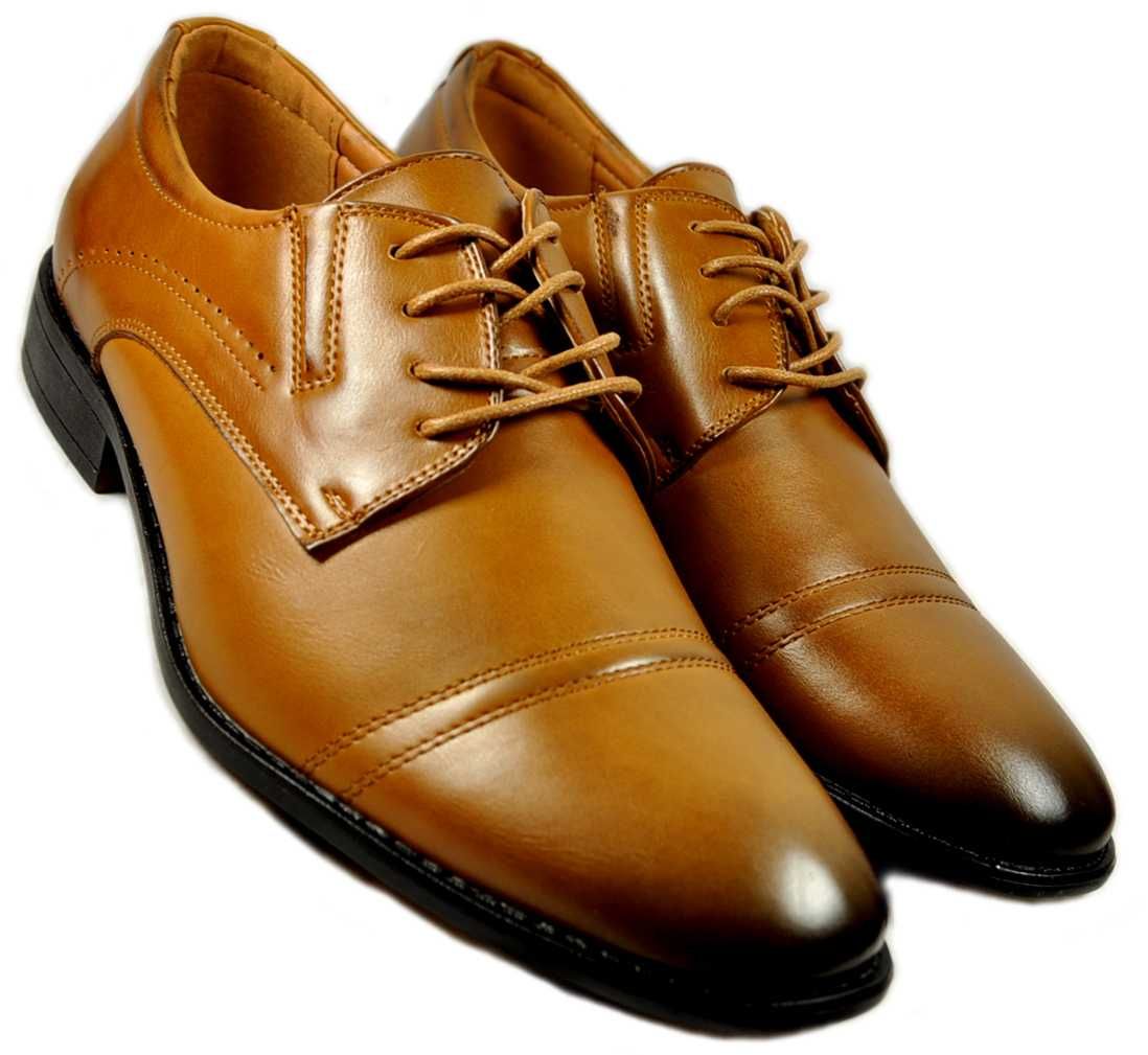 M1378 Brązowe MĘSKIE eleganckie pantofle