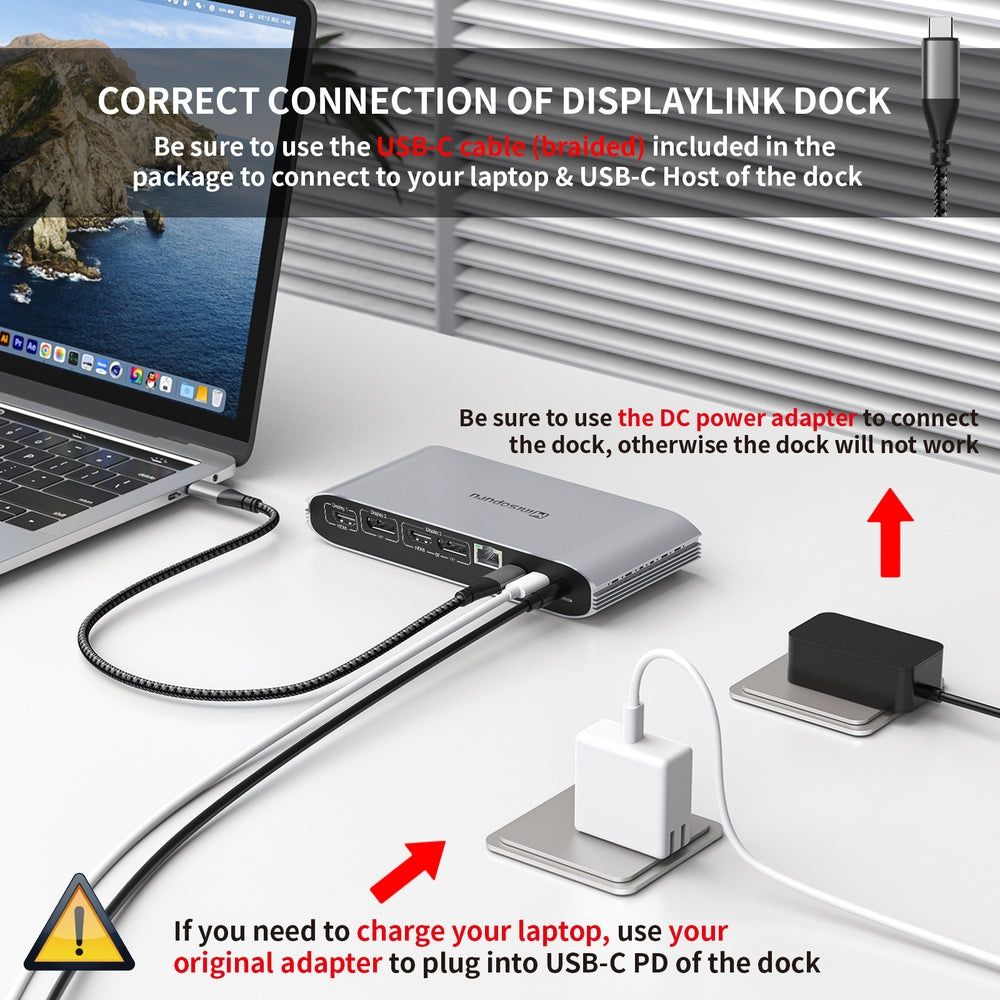 Minisopuru DS808 Док-Станция 4K 100Вт DispayLink / USB Концентратор