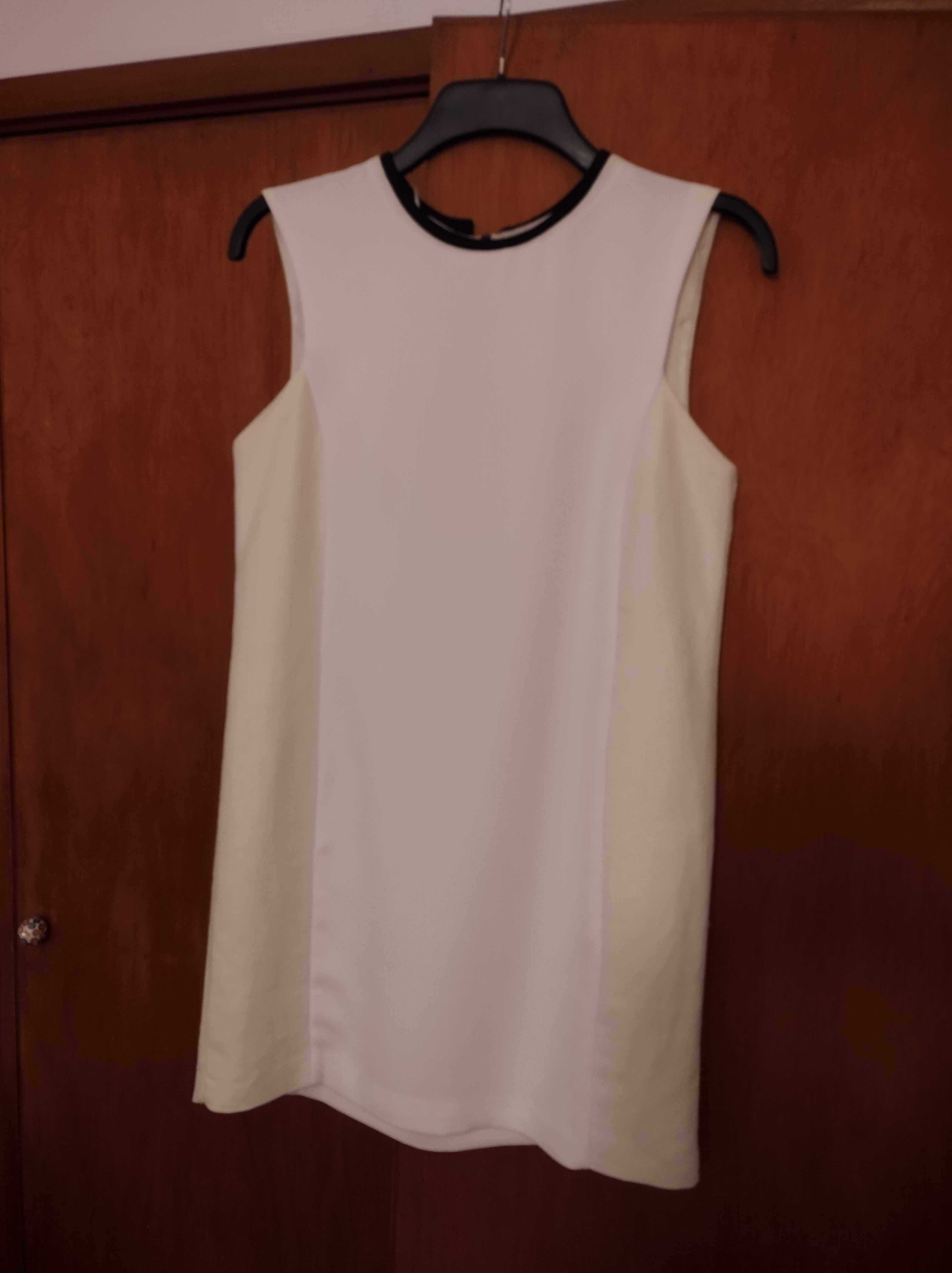 Vestido formal branco duas texturas