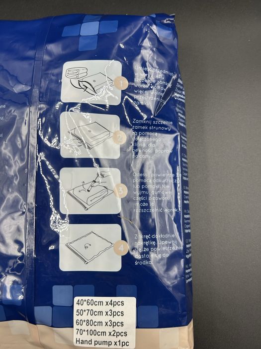 Worki próżniowe na pościel ubrania odzież 12szt Zestaw pompka Maxi