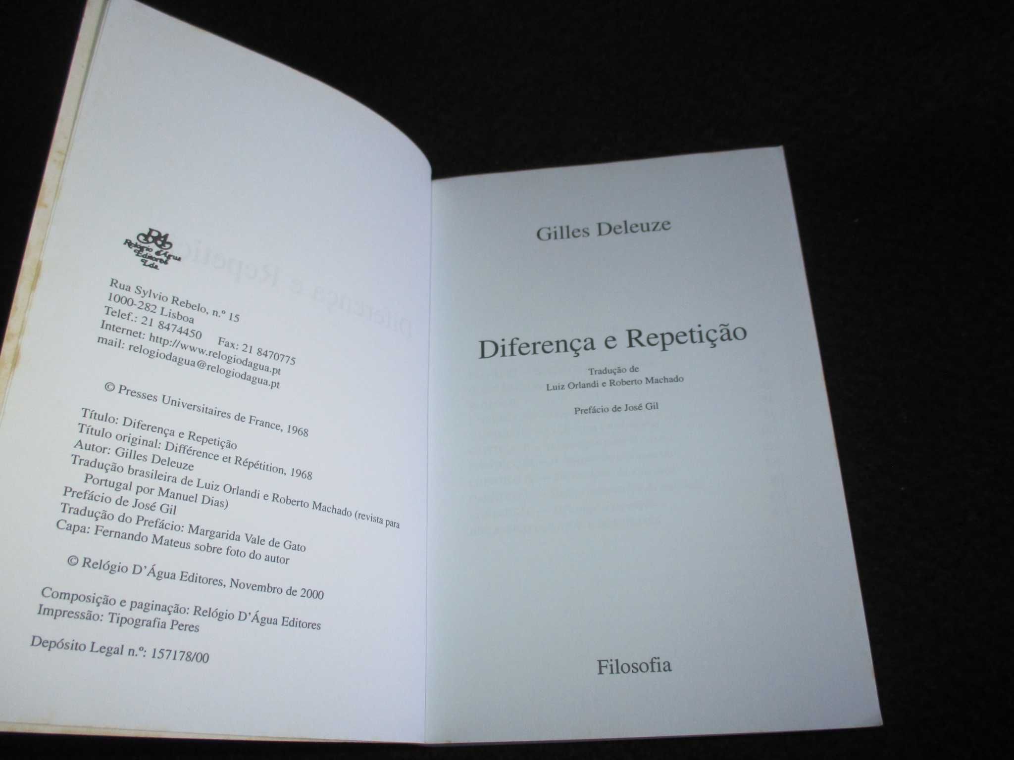 Livro Diferença e Repetição Gilles Deleuze