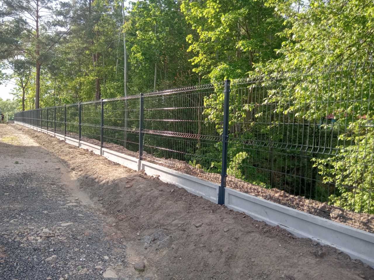 Zestaw Panel ogrodzeniowy 153cm 5,0 ocynk+ RAL + słupek+podmurówka