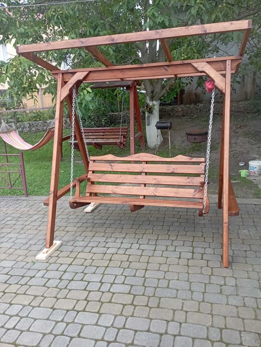 КРАСУНЯ качеля гойдалка лавка підвісна дерев'яна садова