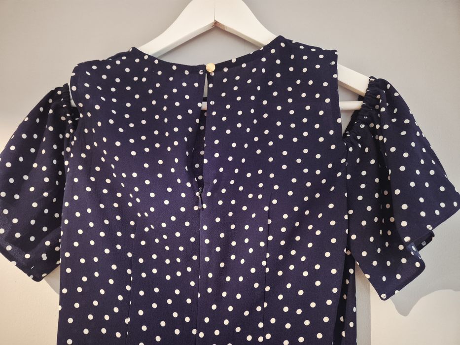 Sukienka MISS SELFRIDGE 34 XS granatowa w kropki groszki