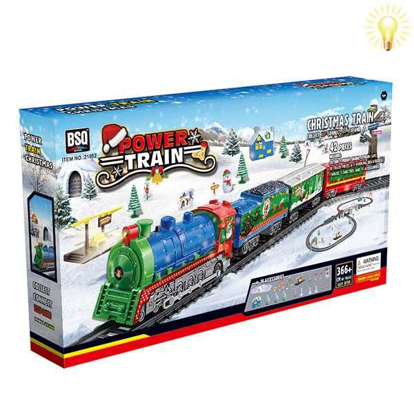 Дитяча залізниця новорічна Power Train 42 дет (21812) Новорічний поїзд