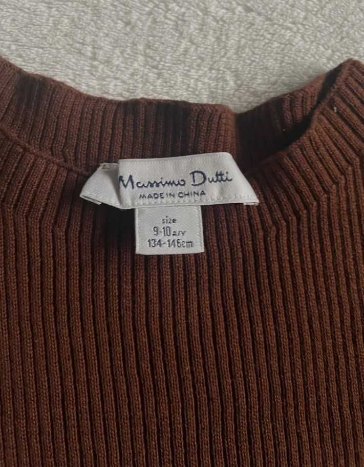 Massimo Dutti  sukienka roz. 134-146 dzianinowa brązowa, jak nowa