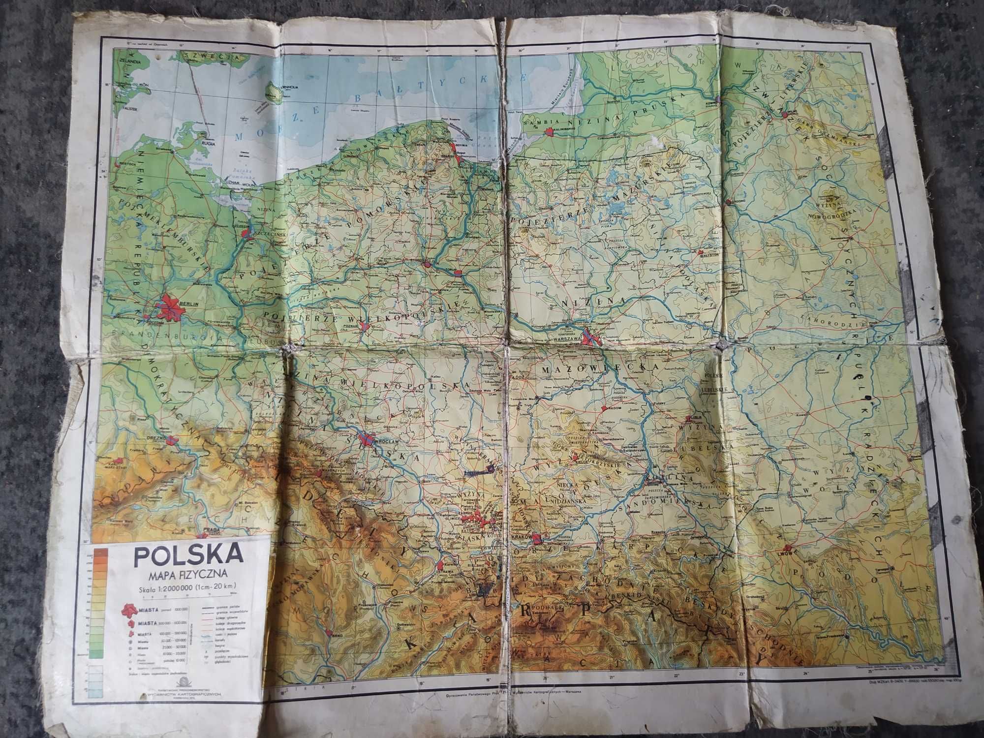 Mapa Polski 1970