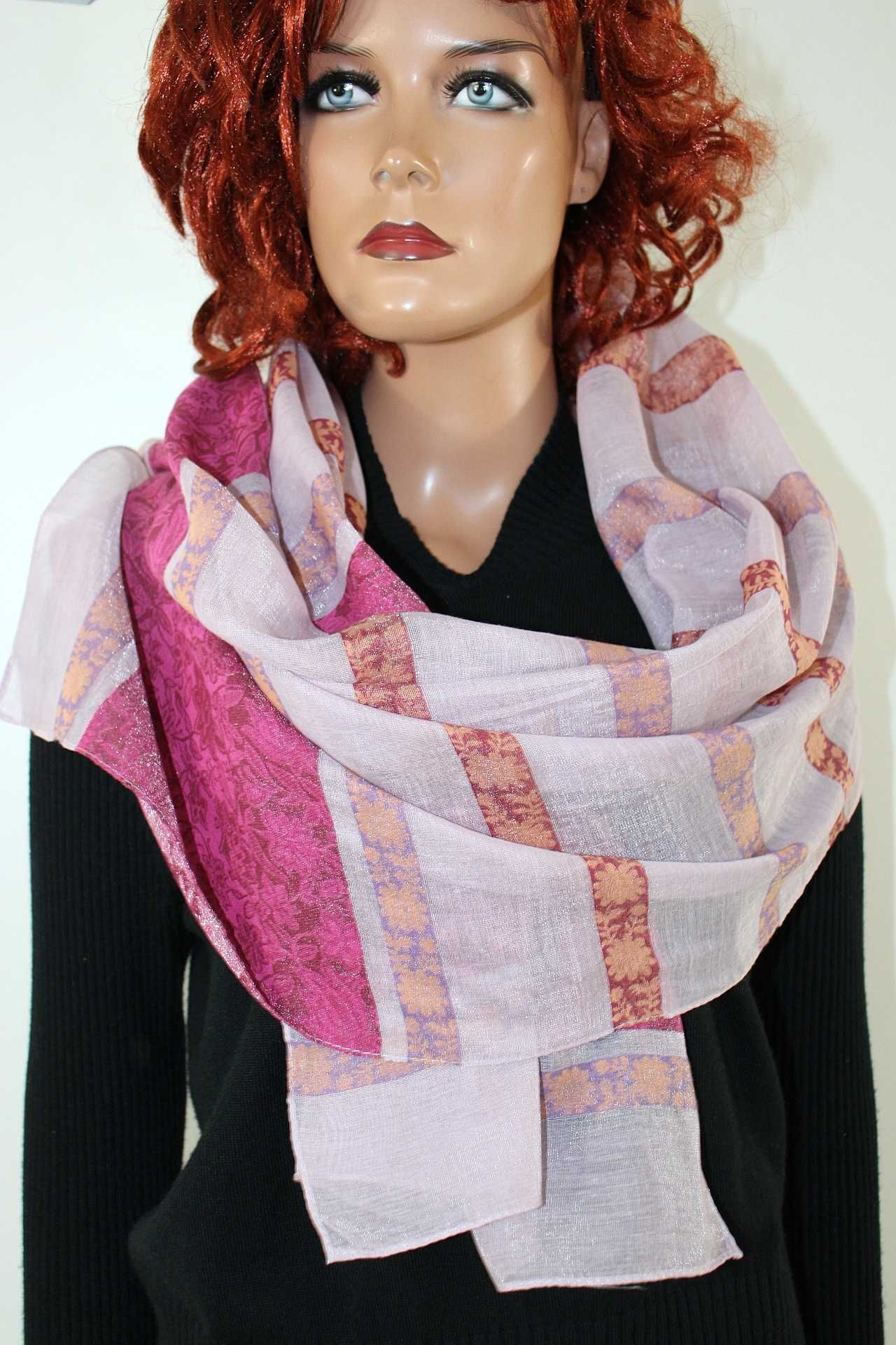 sn6 stylowy elegancki szal chusta 49x160