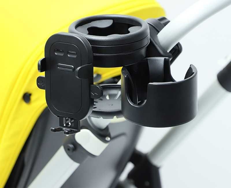 Універсальний підсклянник з тримачем телефону на коляску 3 в 1