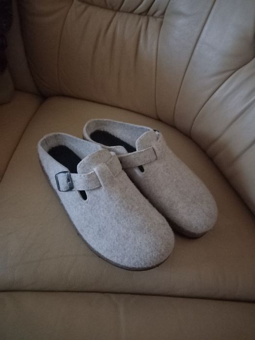 Kapcie Damskie FILCOWE Pantofle WEŁNIANE Laczki r.40 NOWE