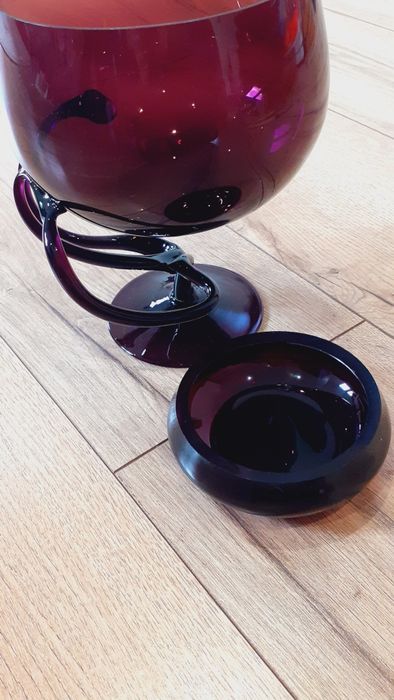 Kielich Pucharek Krosno i taka miseczka jak popielniczka z prl