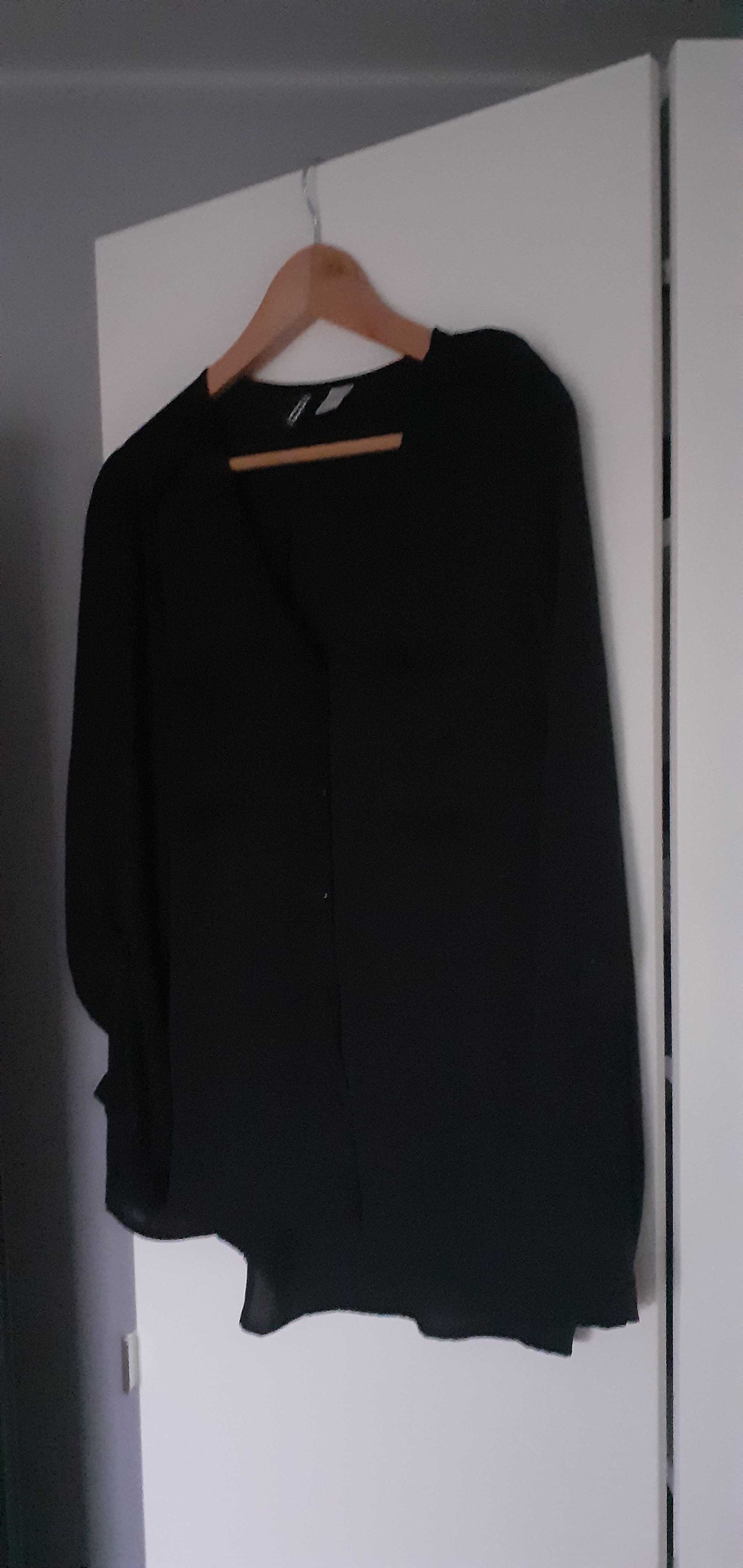 H & M ,Bluzka ,koszula czarna satyna, rozmiar M 38