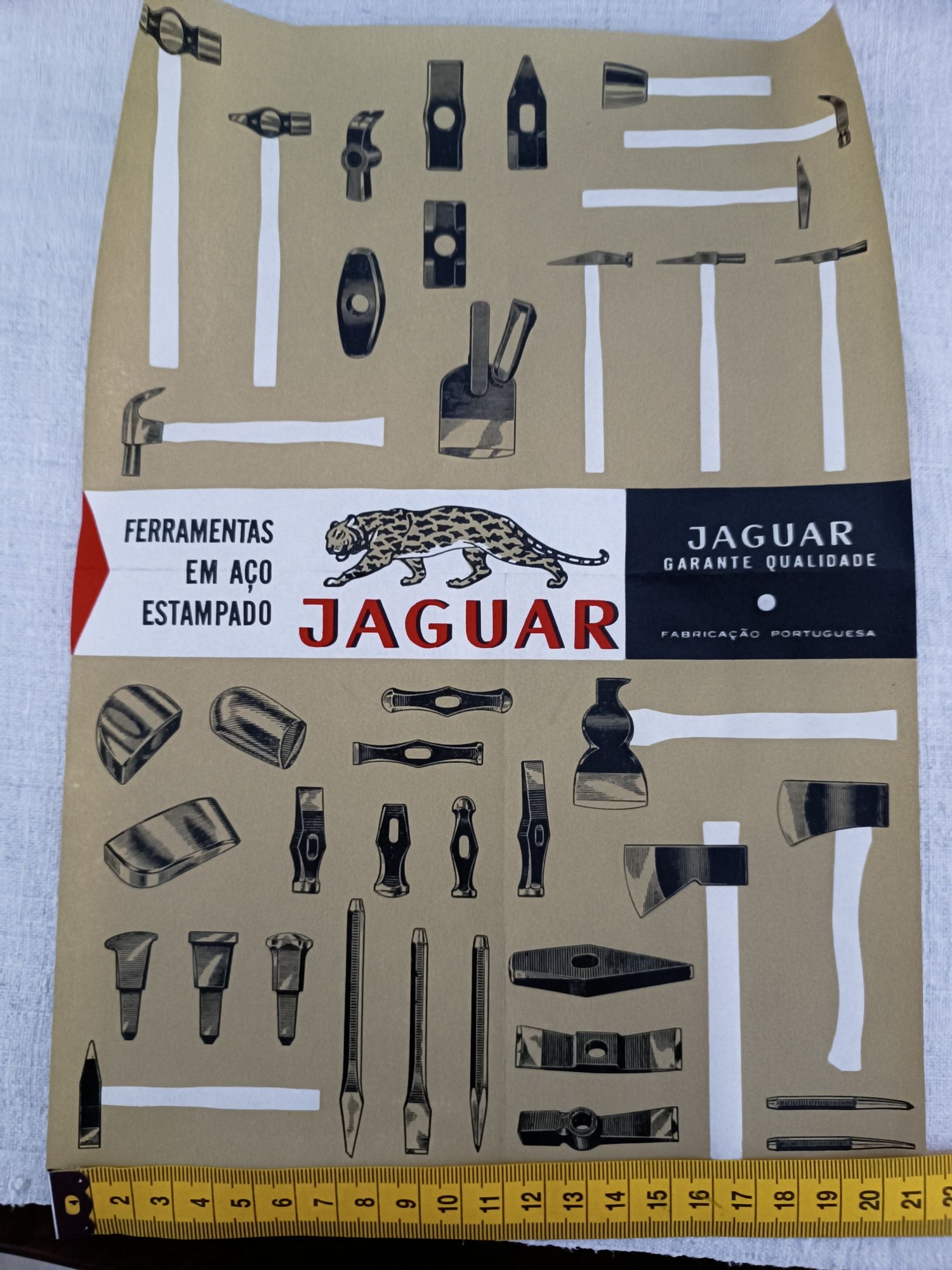 Cartaz de publicidade ferramentas Jaguar, anos 50