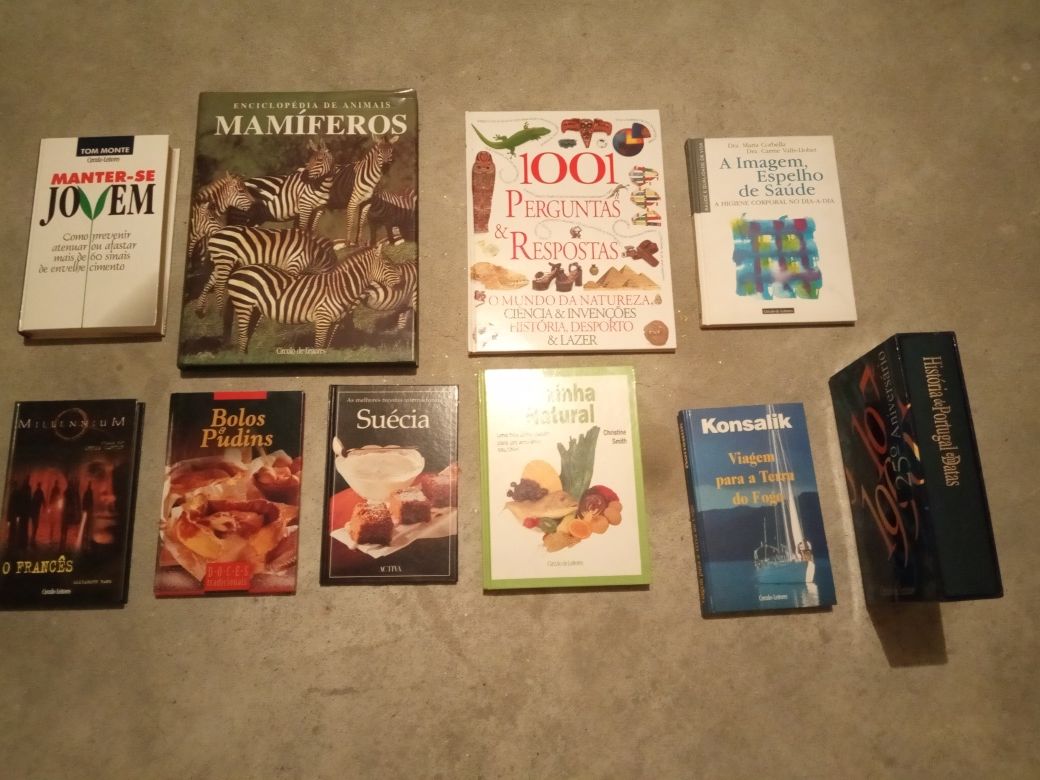 Lote de 10 livros de receitas e saúde