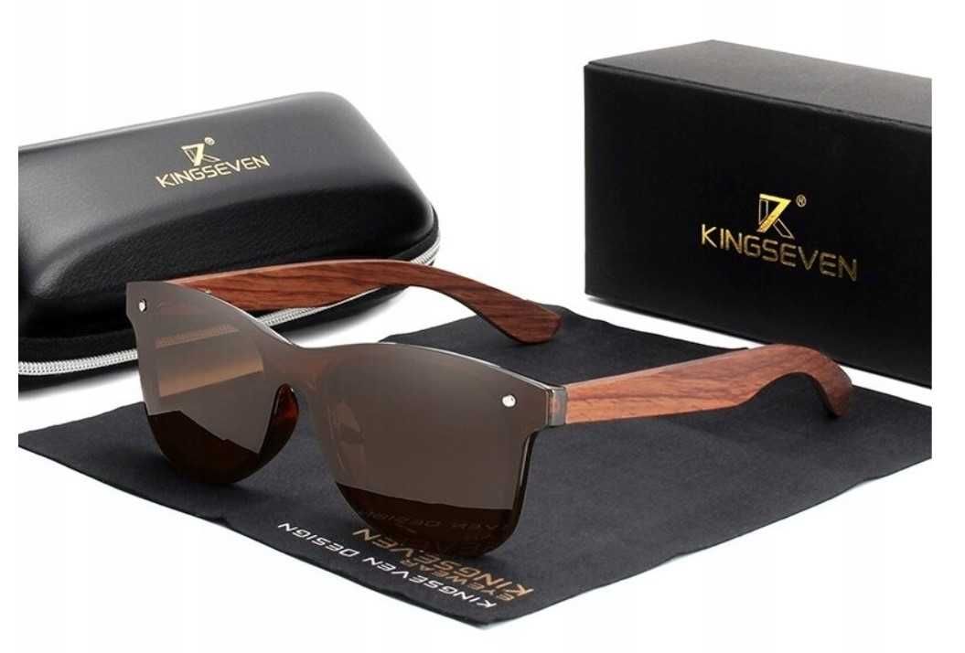 KINGSEVEN okulary przeciwsłoneczne uniseks drewniane polaryzacja UV400