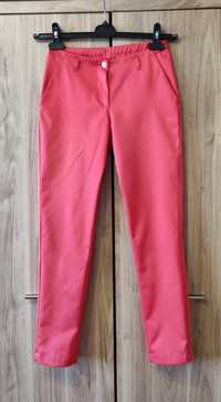 Spodnie materiałowe XS 34 eleganckie czerwone