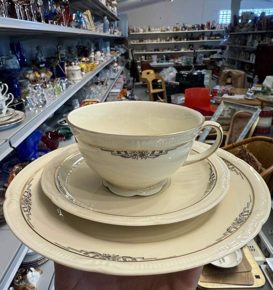Serwis porcelanowy 50 Jahre herbata trio cukiernica mlecznik 896
