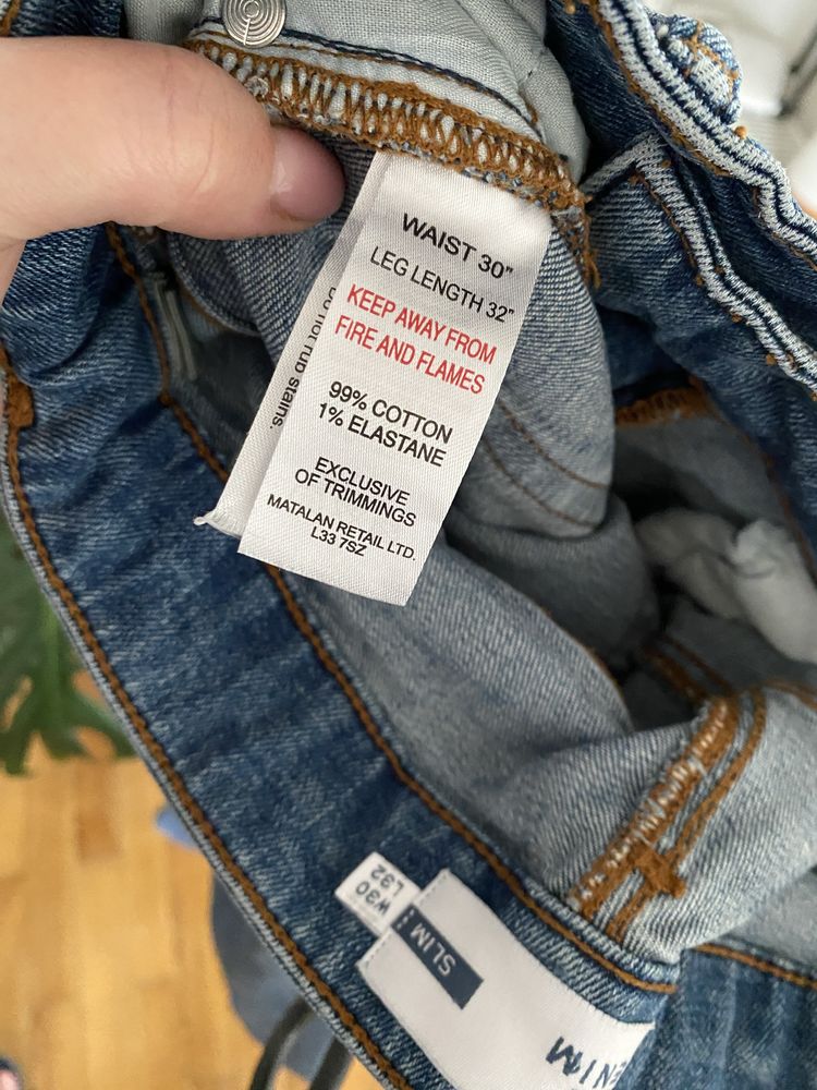 Джинси denim прямі на хлопчика підлітка сині блакитні денім майже нові