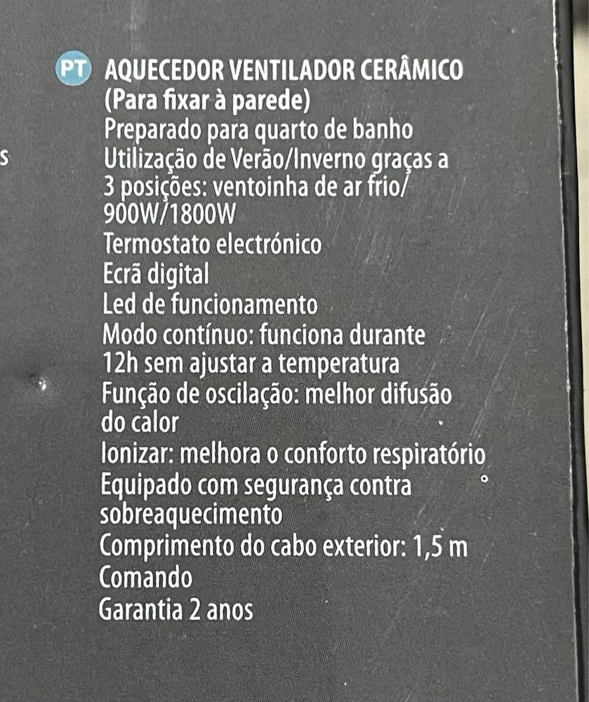 Termoventilador cerâmico faz quente e frio