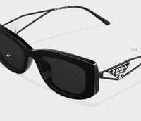 Prada spr14y czarne kolczyki wąskie okulary przeciwsłoneczne sale