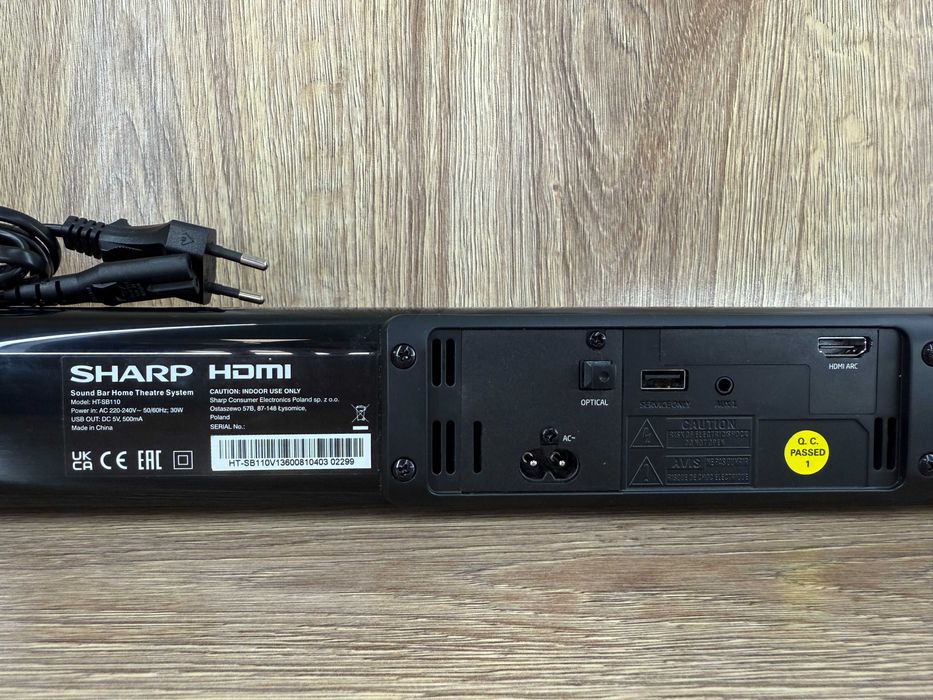 Soundbar Sharp HT-SB110 2.0 Slim 90W Bluetooth Hdmi Pudełko
