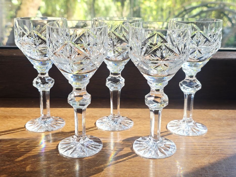 Kryształowe kieliszki do nalewki likieru itp retro kryształy prl