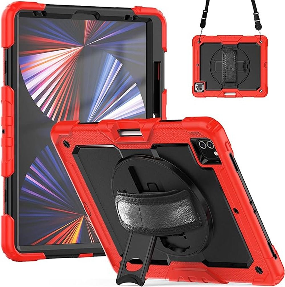 Etui do iPad Pro 5/4 12.9” z Podstawką i Paskiem na Ramię Czerwone