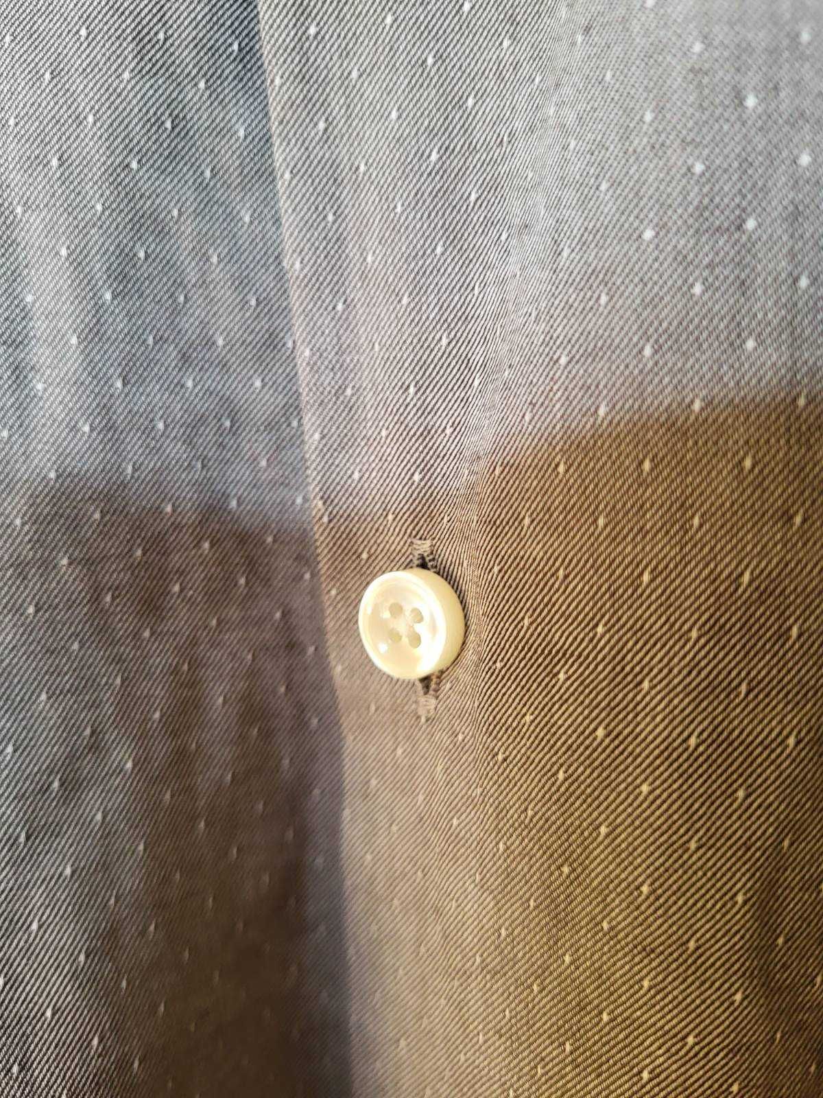 Koszula męska elegancka Hugo Boss 40 szara premium bawełna casual