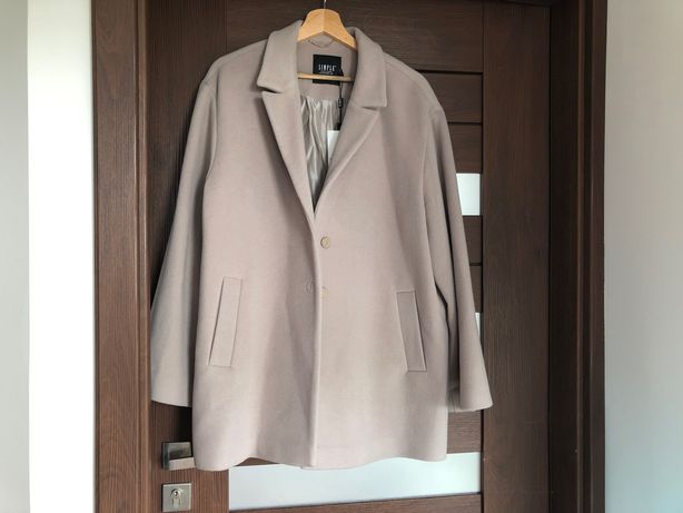 SIMPLE Nowa kurtka wełniana płaszcz z kaszmirem rozmiar 44