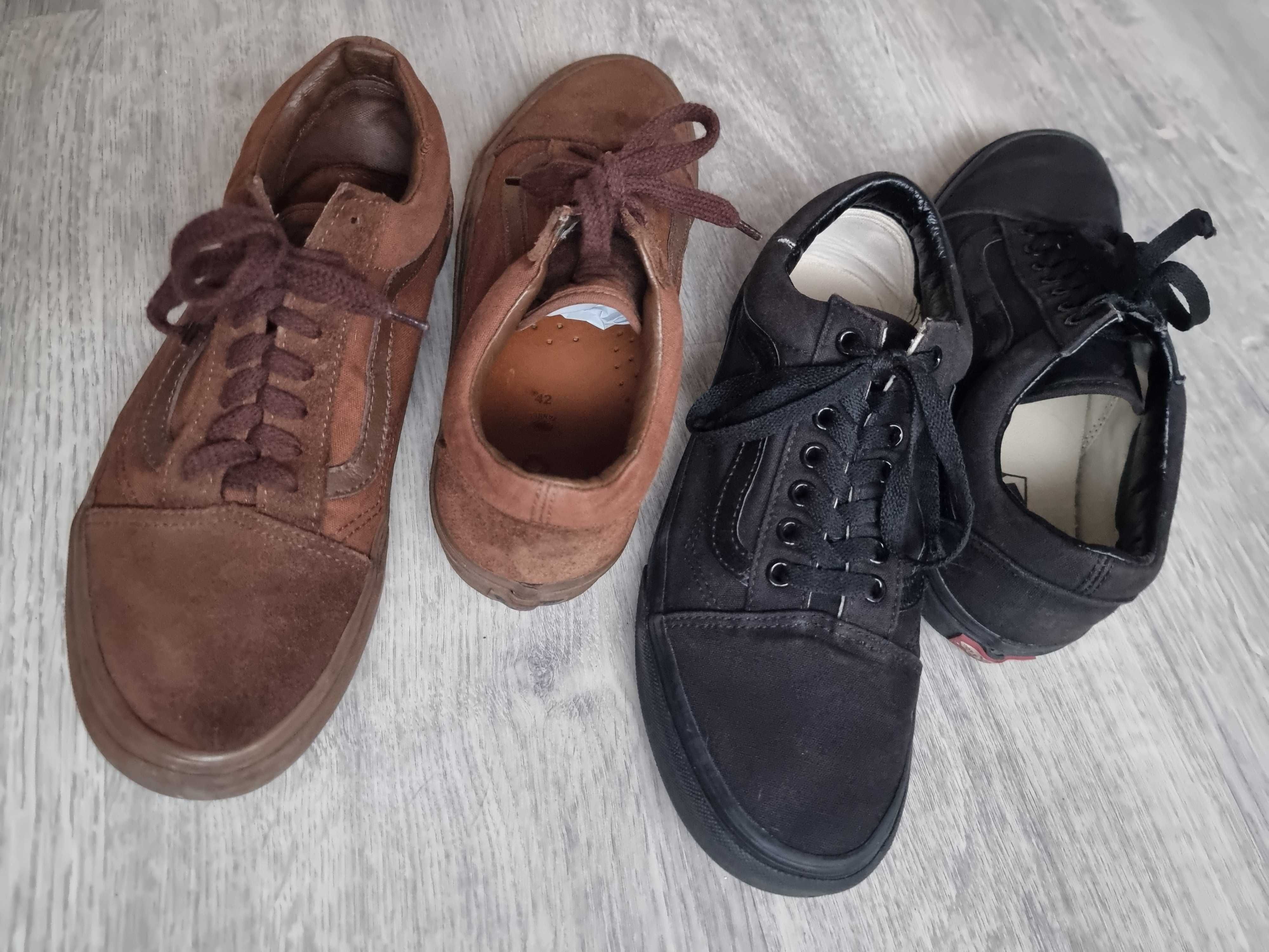 Vans Oldskool 41 czarne i brązowe - DWIE pary