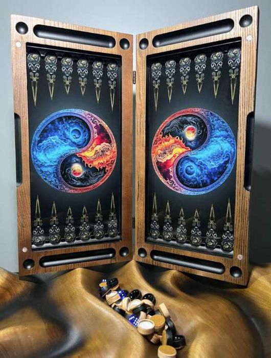 ПРЕМІУМ Нарди з дерева та гартованого скла розмір 48х50