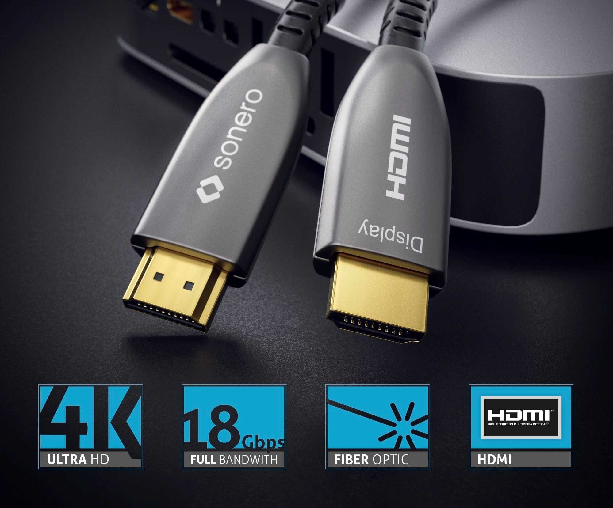 Sonero XAOC210 kabel światłowodowy HDMI 4K 18Gbps sprawdź szczegóły