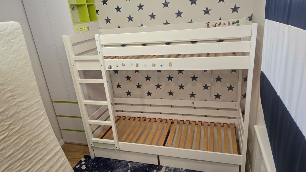 Ідеальне двоярусне ліжко з ортопедичними матрацами!!! + 2 шухляди