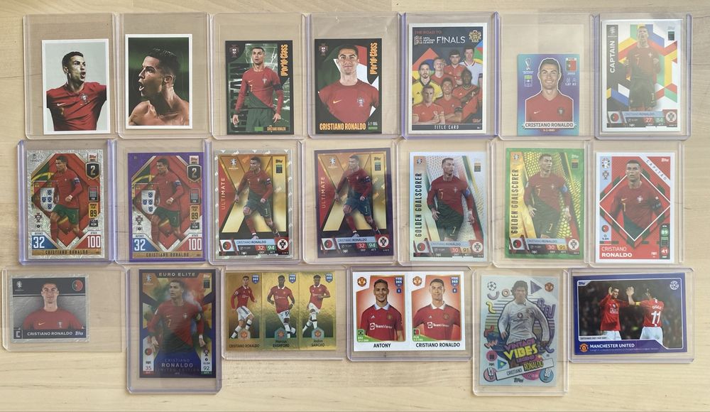 20 Cartas e Cromos Cristiano Ronaldo CR7 Portugal Paralelas