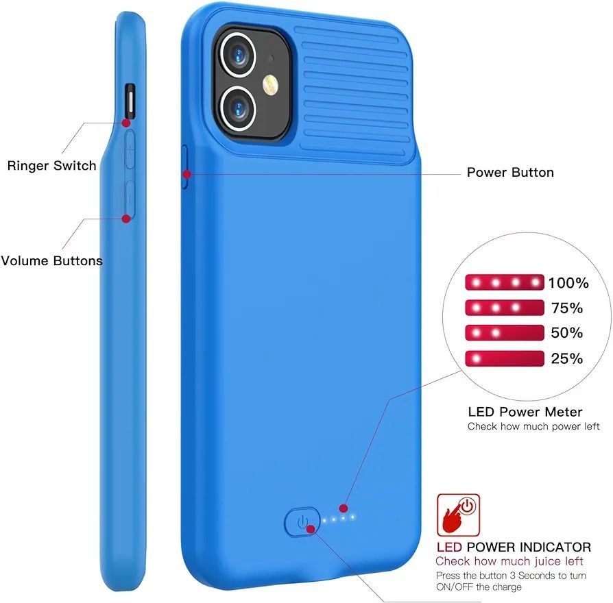 Чохол акумулятор для iPhone 11 6000 mAh синій