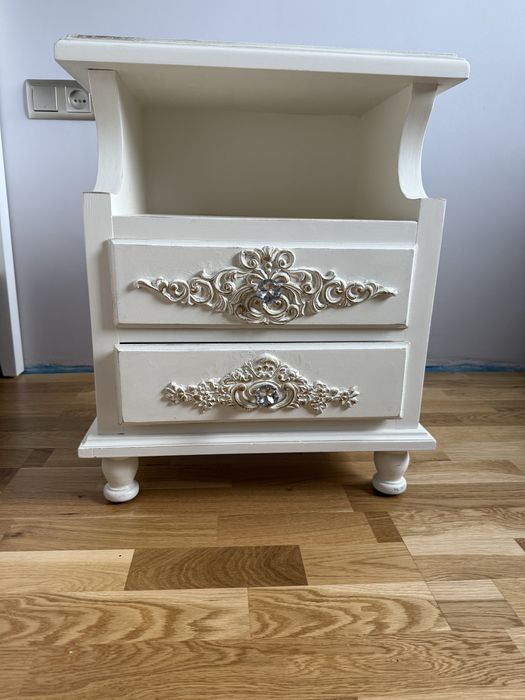 Szafka stolik nocny stylizowana drewno 2 szt