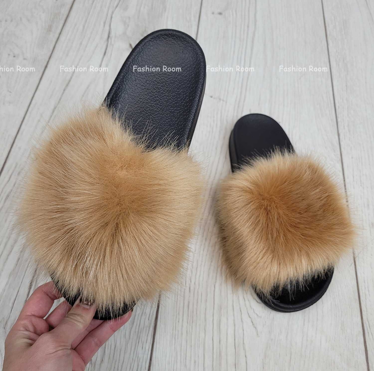 Klapki roz 36-41 z futerkiem papucie buty BEŻ futerkowe TU KUPUJESZ 38